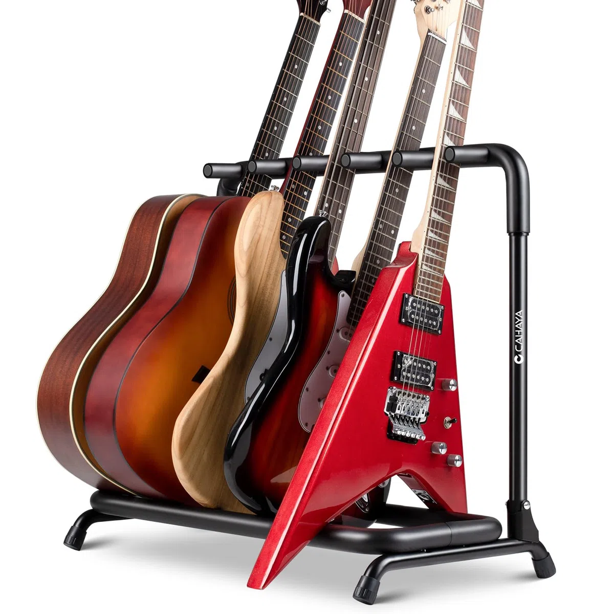 CAHAYA Soporte de exhibición para guitarras Multi Guitarra de Suelo para Guitarras Acústicas y Bajos Eléctricos