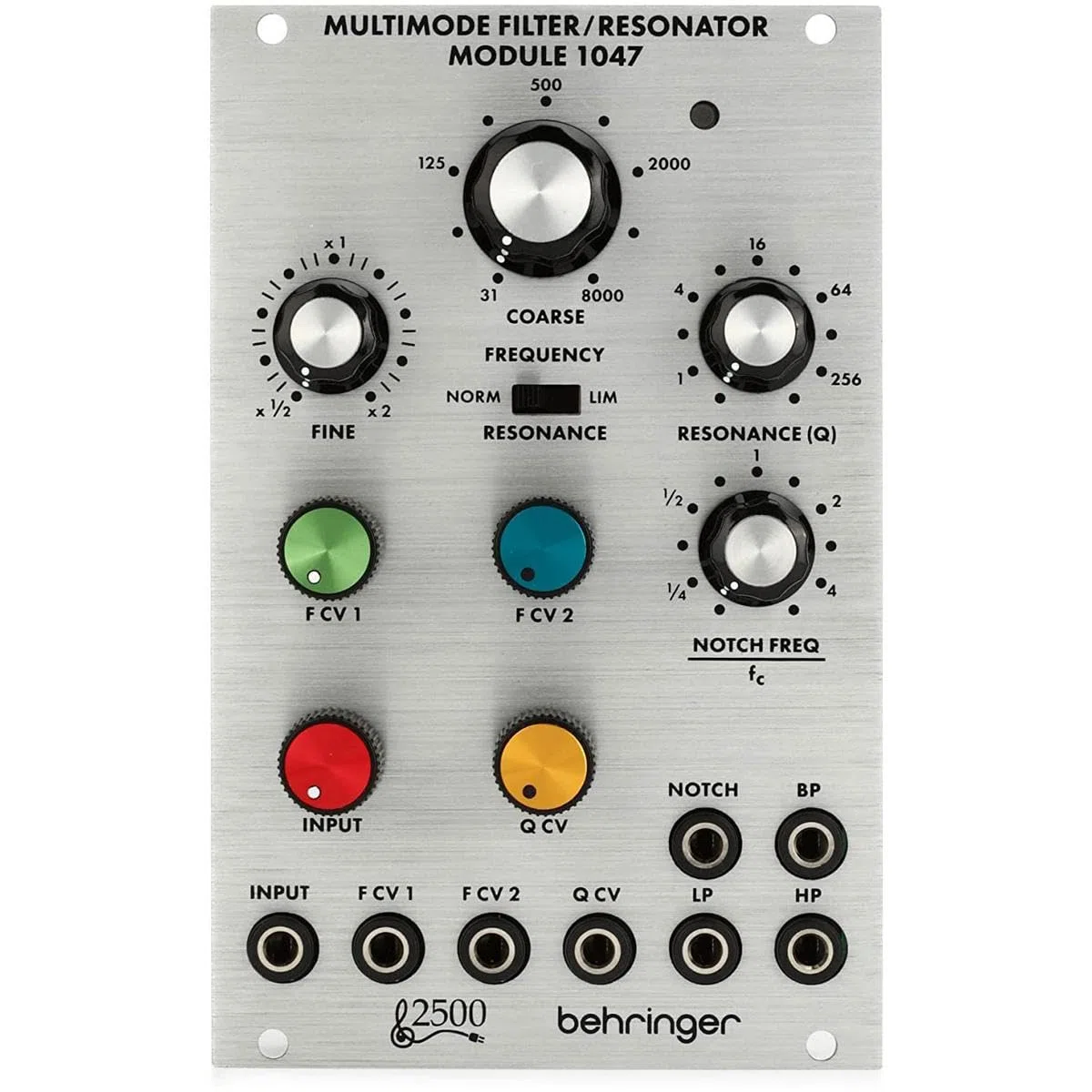 Behringer FILTRO MULTIMODO / MÓDULO DE RESONADOR 1047 Legendary 2500 Series 12dB Módulo de filtro variable de estado para Eurorack