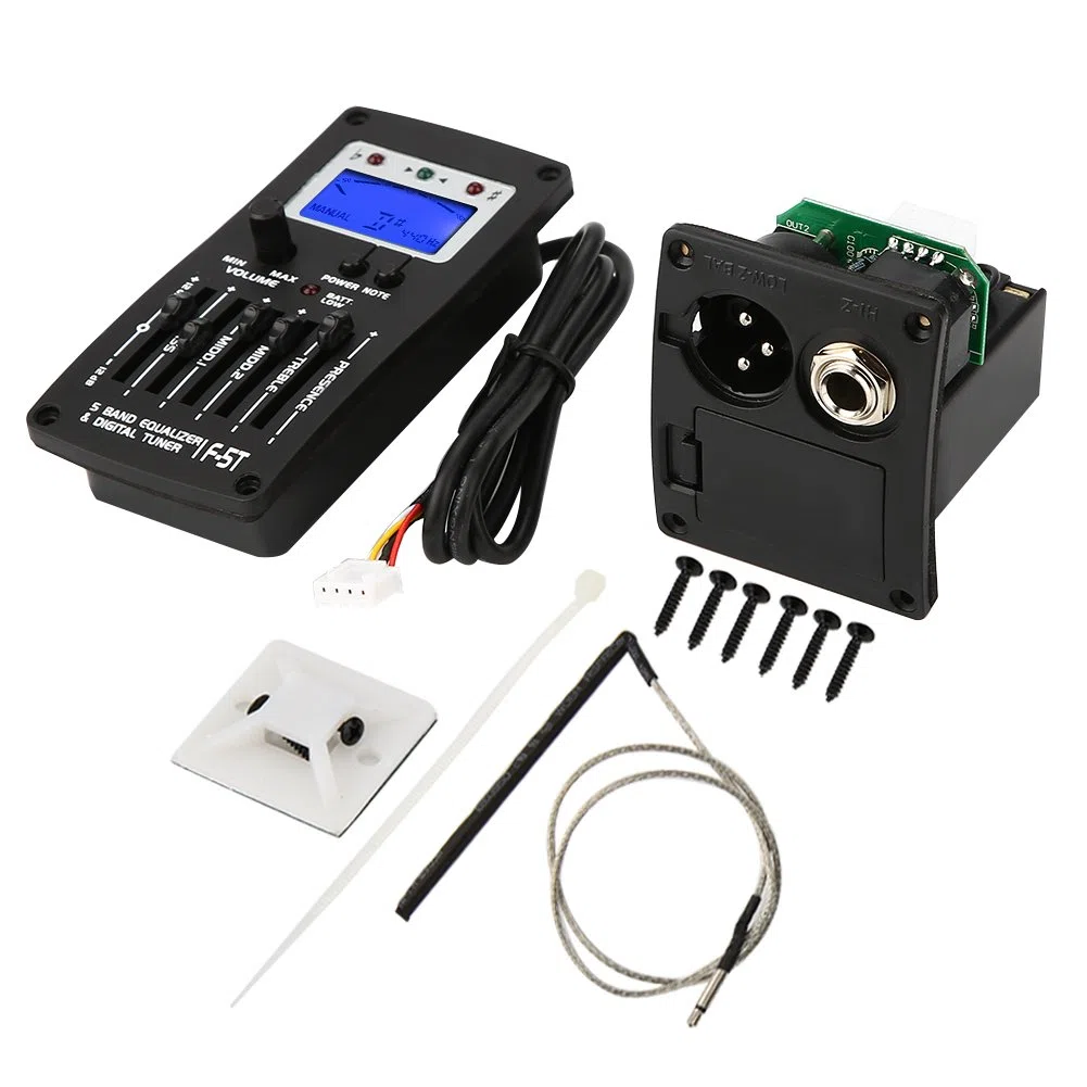 Ecualizador de Pastillas de Pickup Guitarra 5 Banda,F 5T Ecualizador Guitarra Preamp Piezo Pickup LCD Tuner Pastilla de Sintonizador de Preamplificador Digital para Guitarra Acústica Clásica Eléctrica