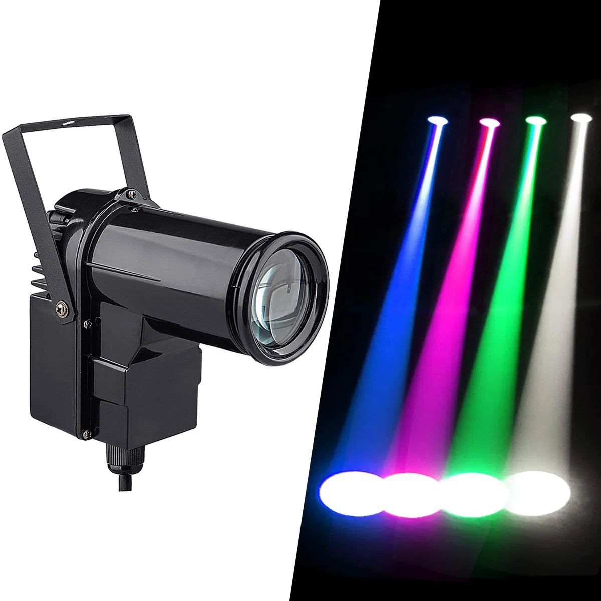 12W Led Pinspot Luz Rgbw Foco Bola de Espejos para Discoteca y Escenario, Motor de Bola de Discoteca Pin Spot Foco Led para Casa